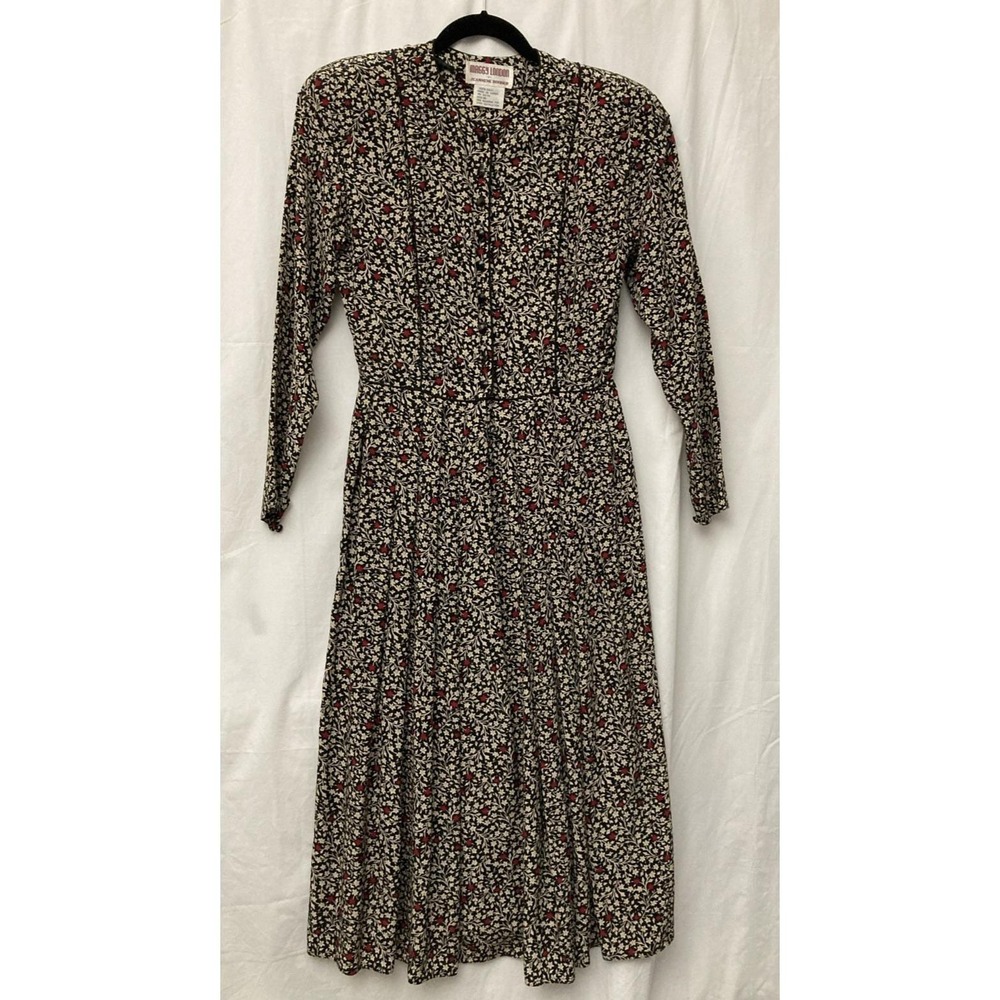 VTG Maggy London by Jeannene Booher Silk Front Button Floral Dress - Sz 10 - Picture 1 of 15